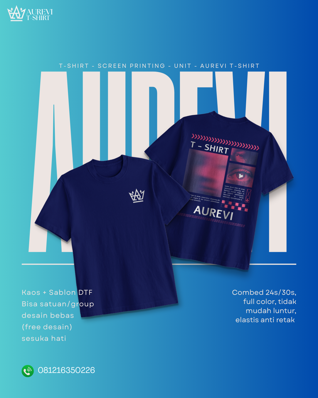 Kaos polos 30s oblong rip